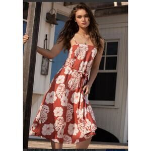 Roxy Dress Sleeveless Brown Cream Nowhere To Hide Strappy Dress Size S NWT